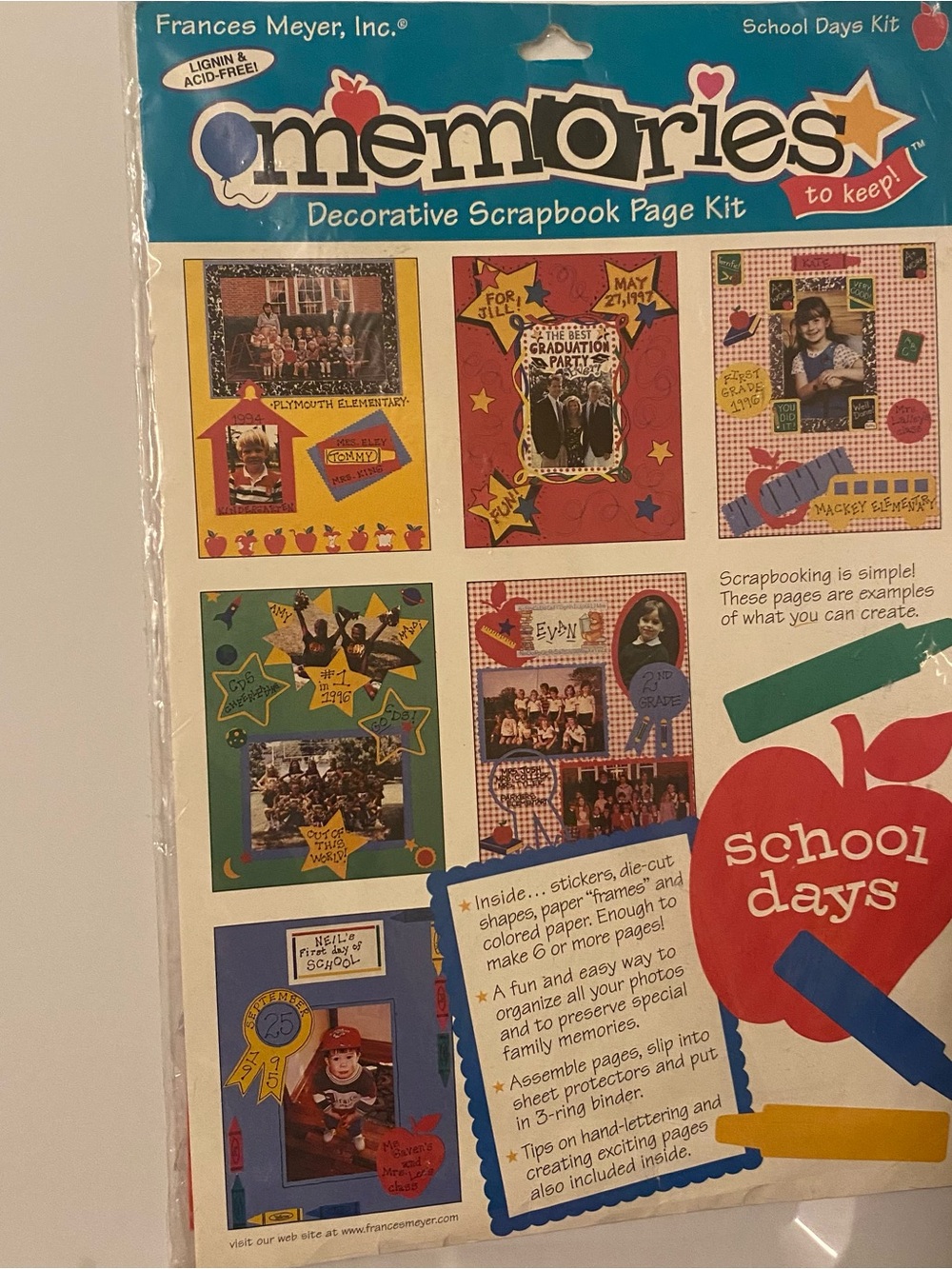 Memories School Days Decorative Scrapbook Page Kit by Frances Meyer - Multicolor
